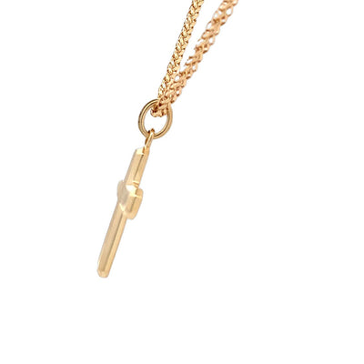 Men's  Brushed Cross Pendant in Yellow Gold by Gabriel & Co.