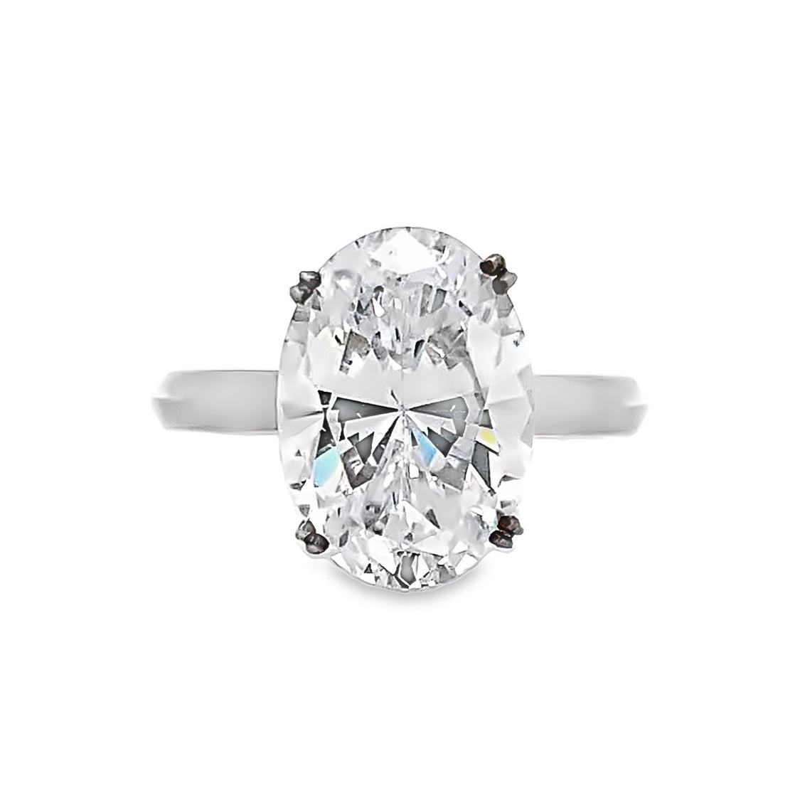 Oval Diamond Solitaire Engagement Ring in White Gold by B&C