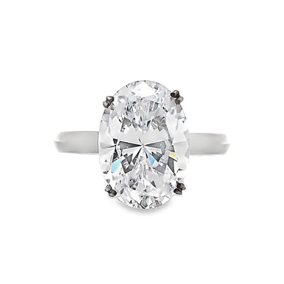 Oval Diamond Solitaire Engagement Ring in White Gold by B&C