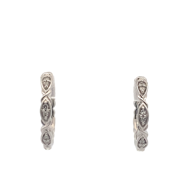 Marquis Diamond Huggies in White Gold