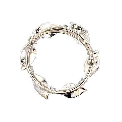 ESTATE Diamond Wreath Pin/Pendant in White Gold
