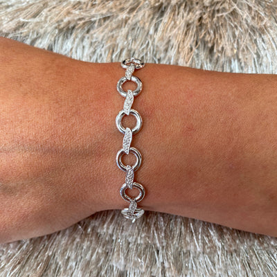 ESTATE Diamond Link Bracelet in White Gold