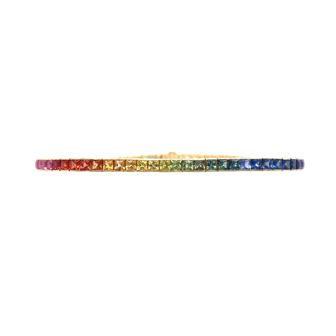 Rainbow Sapphire Bracelet in Yellow Gold