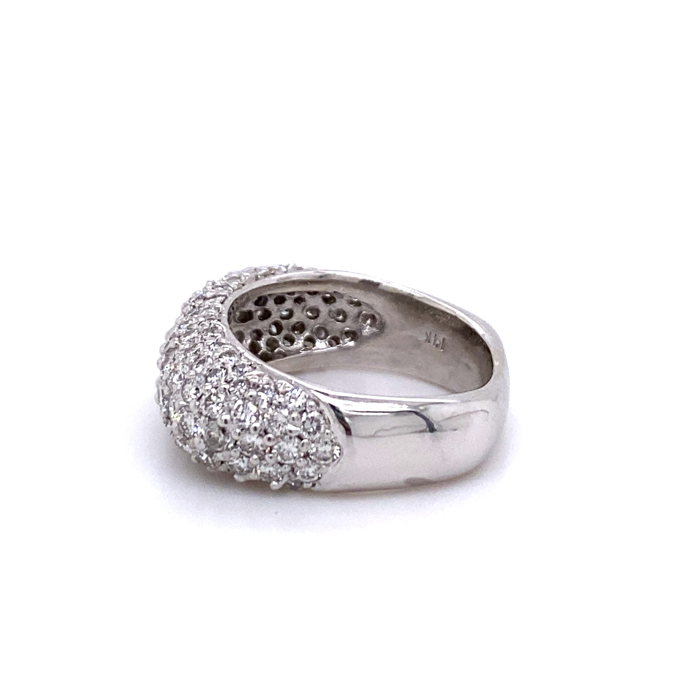 Estate Pavé Diamond Ring in White Gold