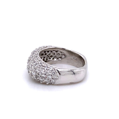 Estate Pavé Diamond Ring in White Gold