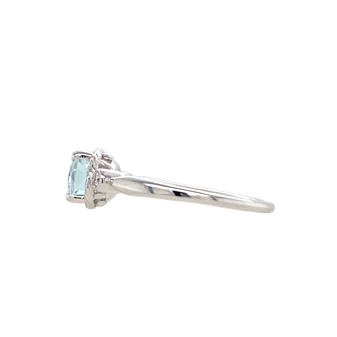 Aquamarine and Diamond Ring in White Gold by Gabriel & Co.