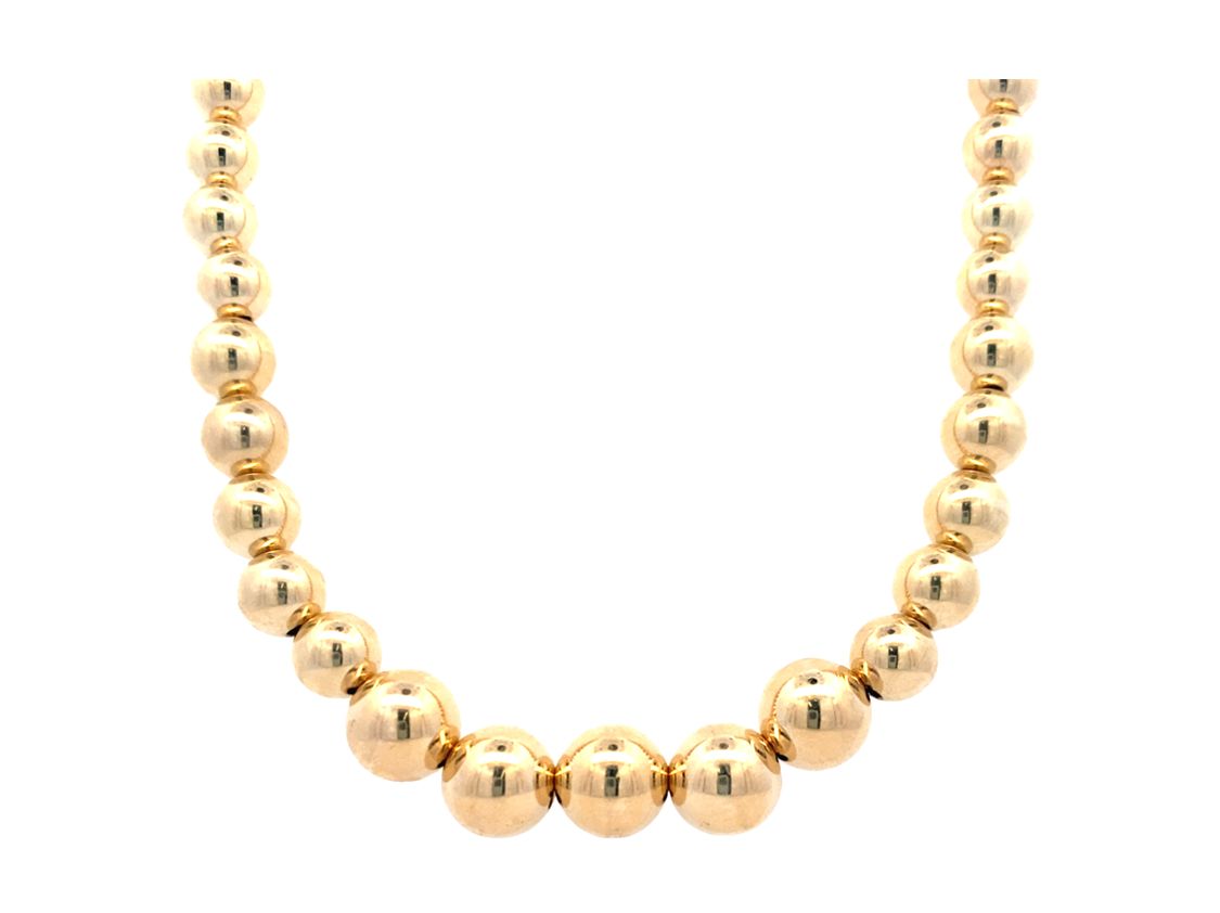 Graduated Beaded Necklace in Yellow Gold by Karen Lazar