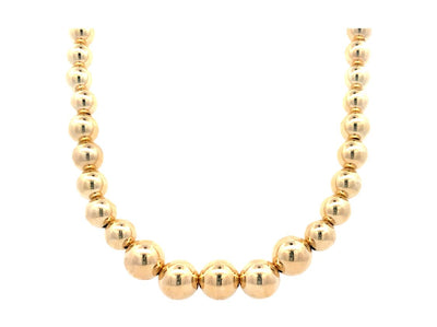 Graduated Beaded Necklace in Yellow Gold by Karen Lazar
