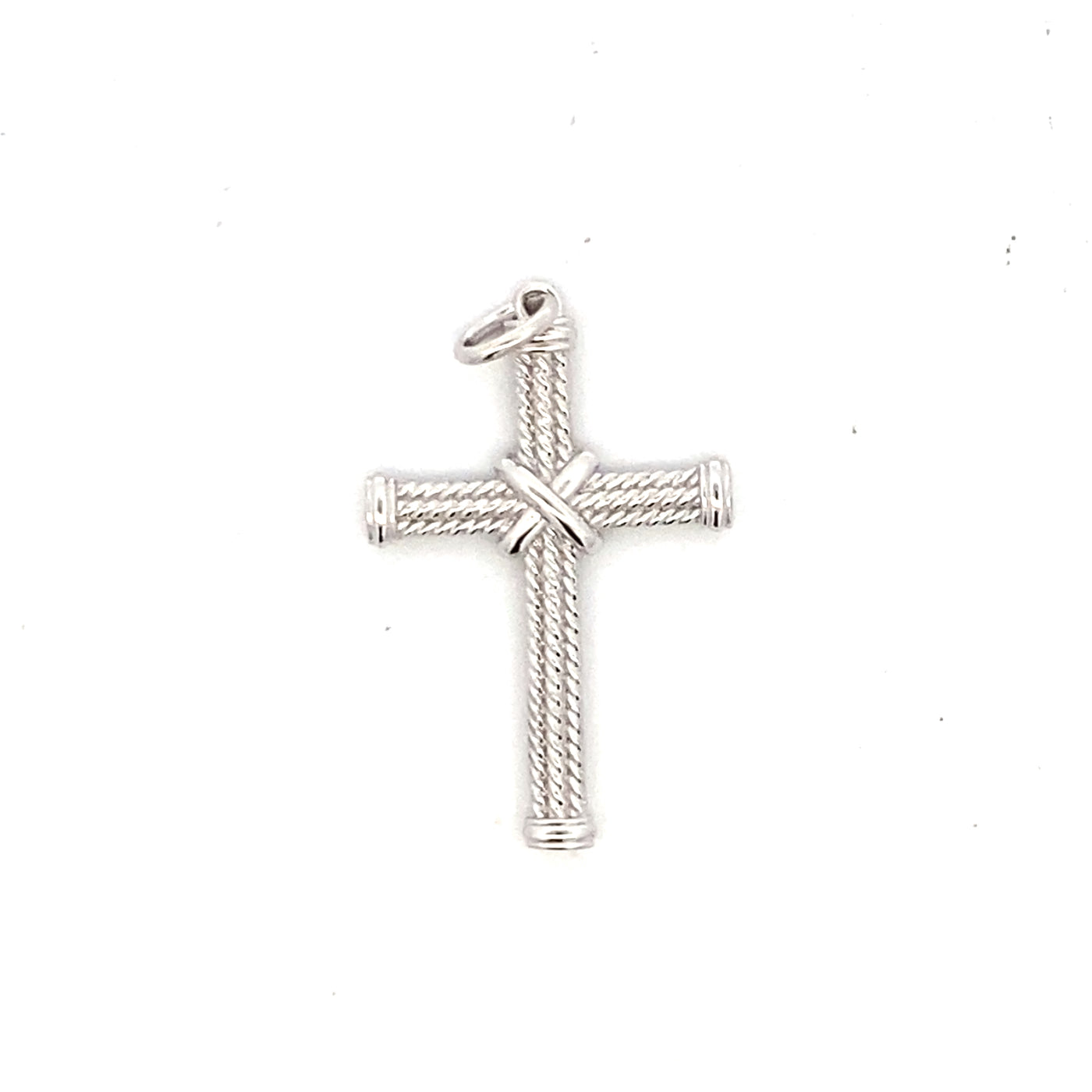 Twisted Rope Cross Pendant in SIlver by Gabriel & Co.