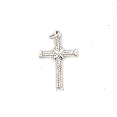Twisted Rope Cross Pendant in SIlver by Gabriel & Co.
