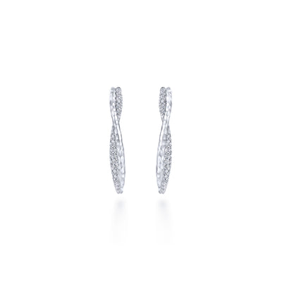 Hammered Twisted Hoops in Silver by Gabriel & Co.