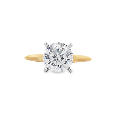 Round Diamond Solitaire Engagement Ring in Two-Tone Gold by Gabriel & Co.
