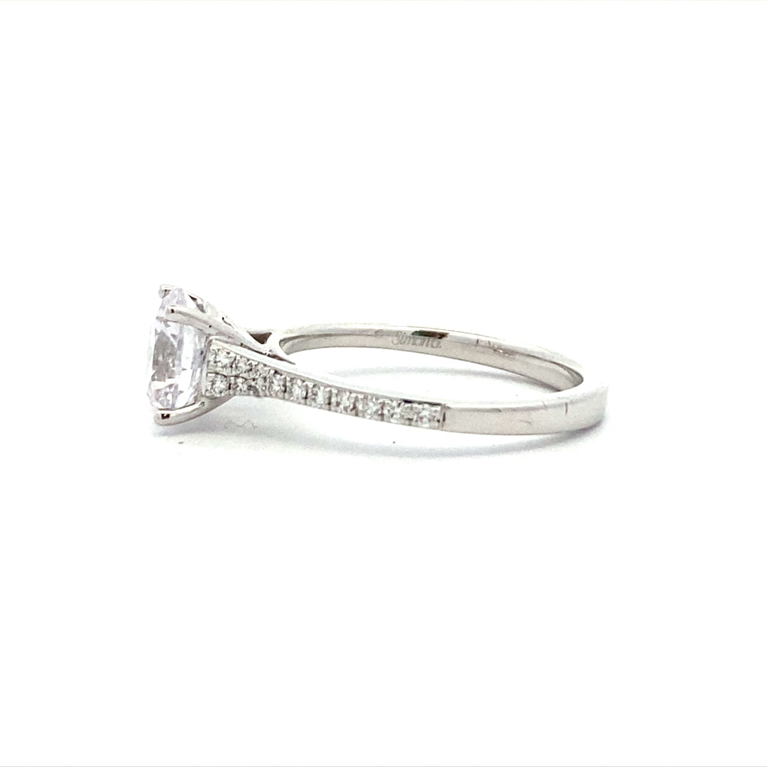 Simon G Jewelry 18 Karat Side Stones Round Diamond Engagement Ring LR2507-RD