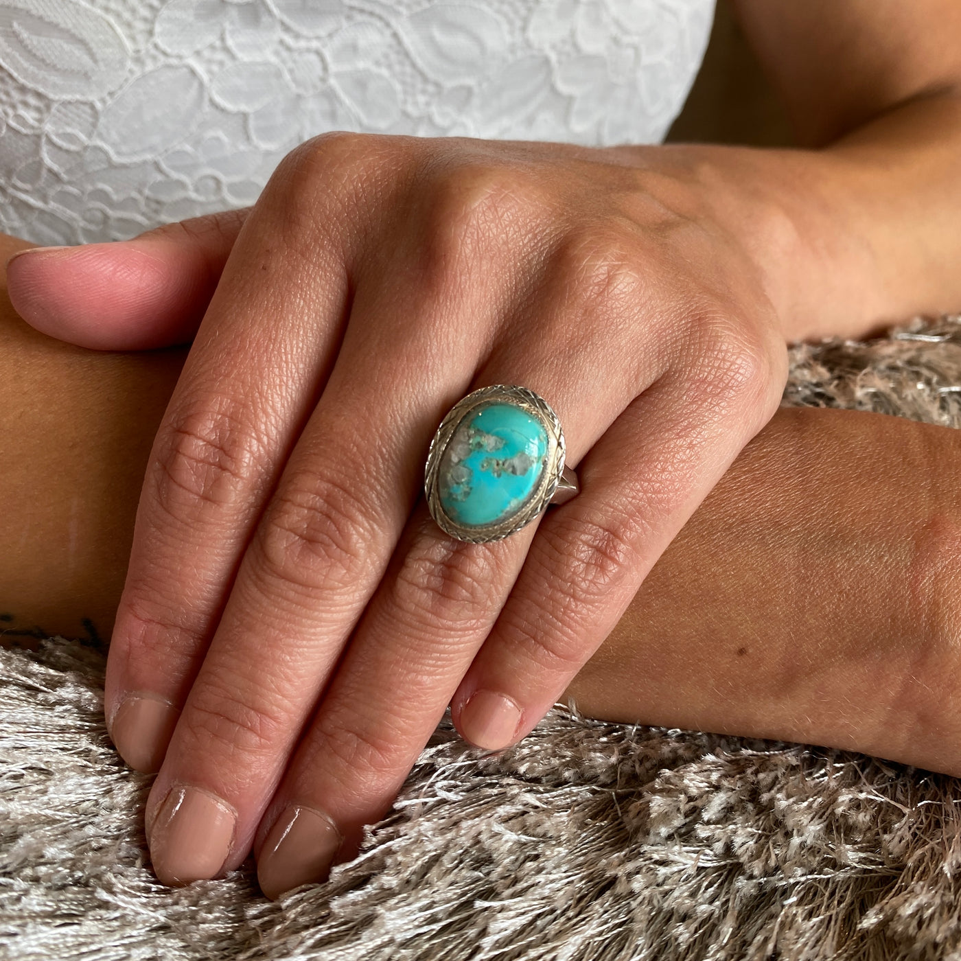 ESTATE Turquoise RIng in Silver