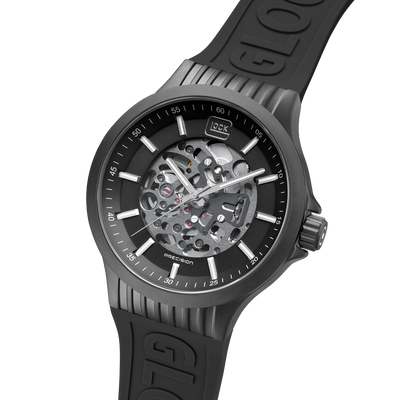 44mm Automatic Black SS Black Silicone Strap 10 ATM by Glock