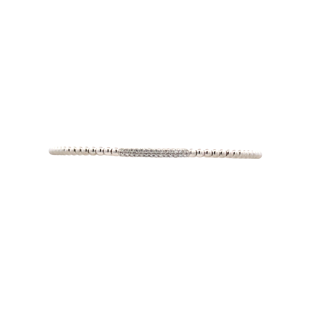 Two Row Diamond Bar Bangle in White Gold by Gabriel & Co.