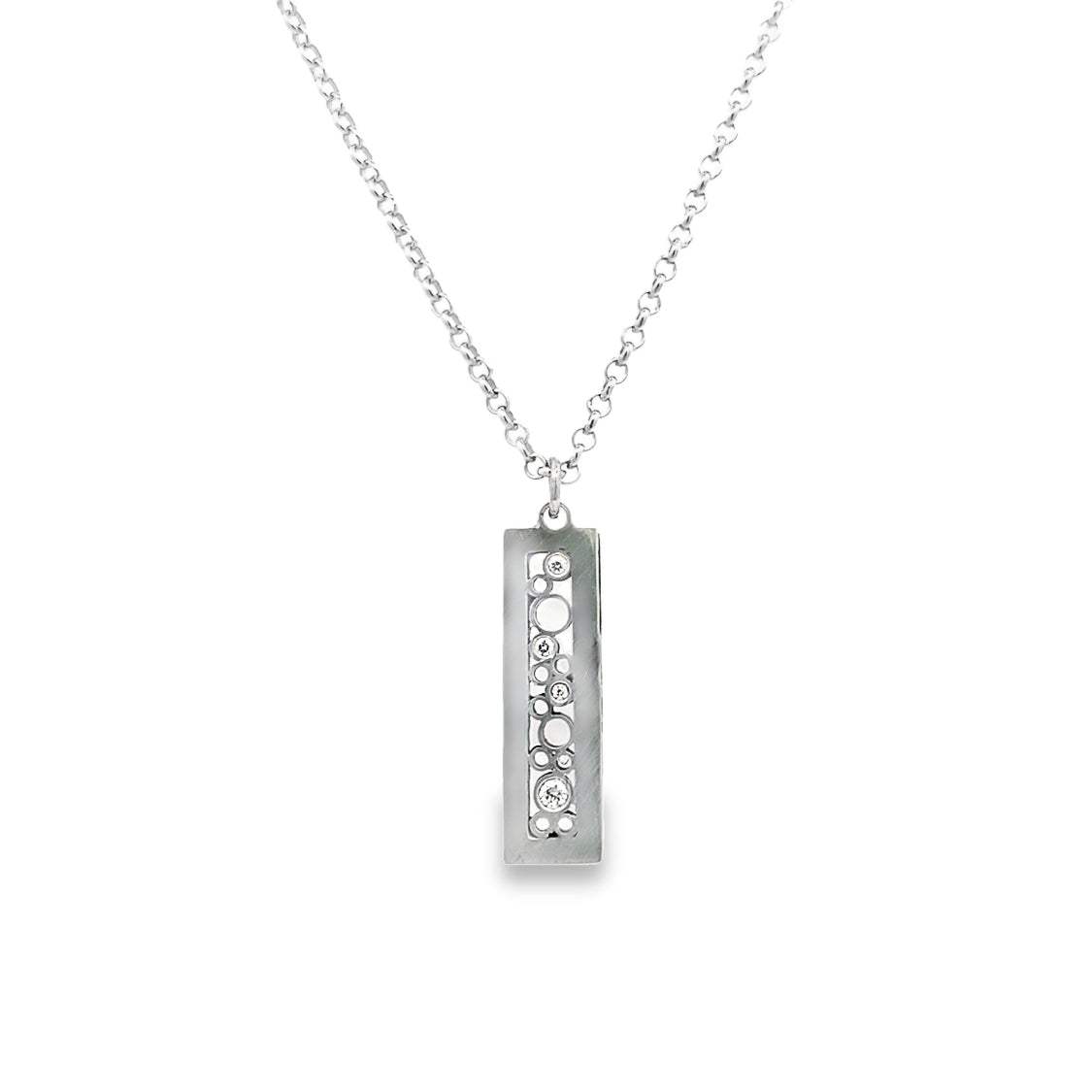 Drop Style Diamond Pendant in Silver