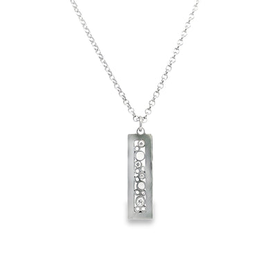 Drop Style Diamond Pendant in Silver