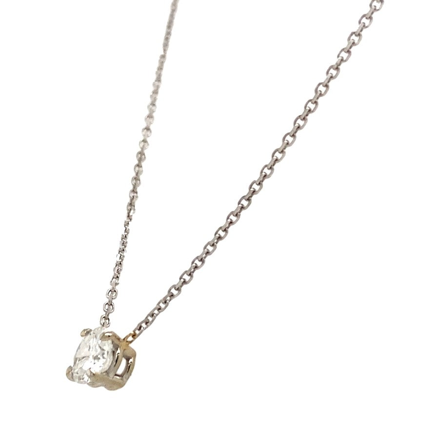 Diamond Solitaire Necklace in White Gold by B&C