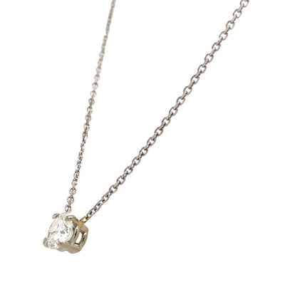 Diamond Solitaire Necklace in White Gold by B&C