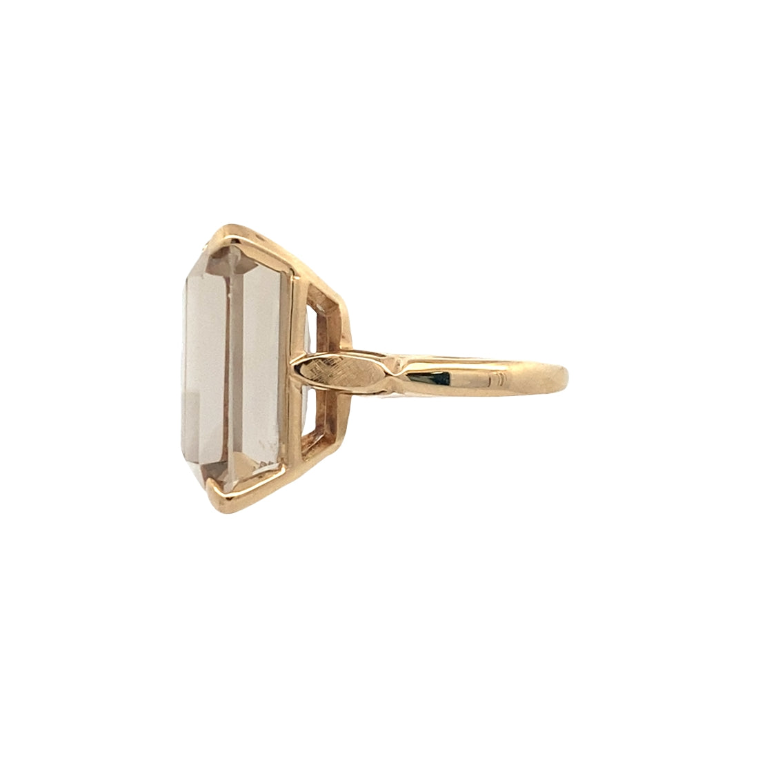 Estate Lemon Quartz Ring in 14K Yellow Gold, Size 6