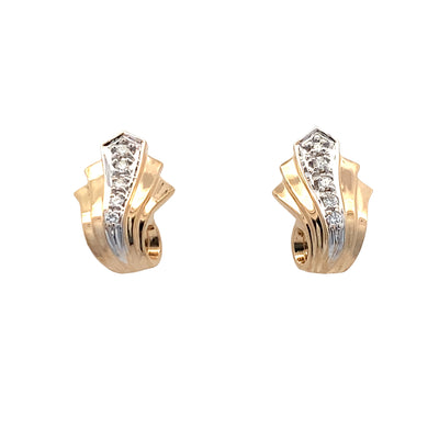 ESTATE Diamond Stud Earrings in Yellow Gold