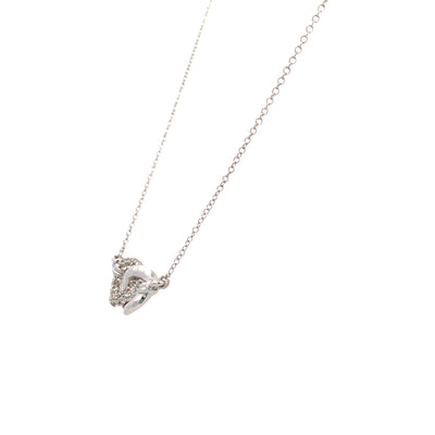 White Sapphire Interlocking Necklace in Silver by Gabriel & Co.