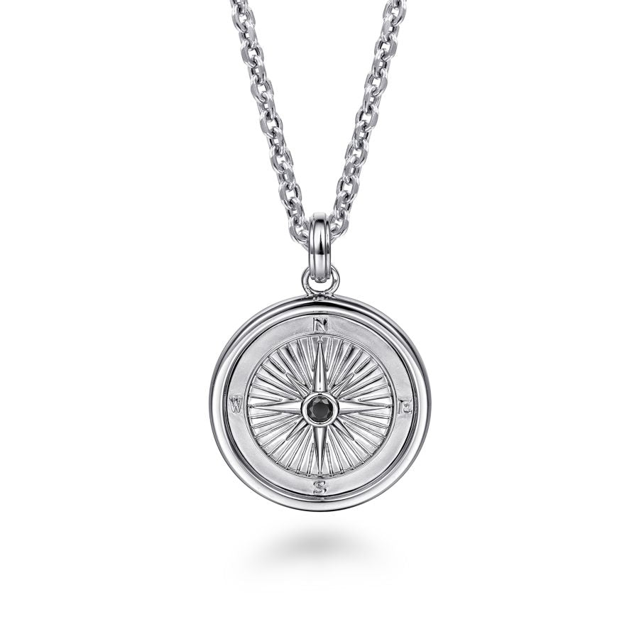 Gabriel & Co. Silver Compass Pendant PTM6531SVJBS