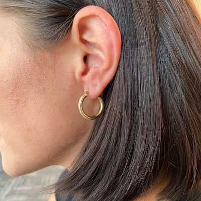 ESTATE Fancy Hoop Earrings in Yellow Gold
