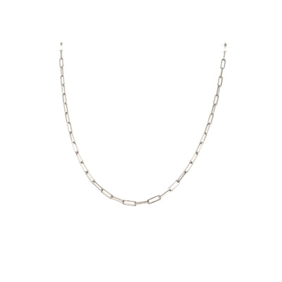 18" Paperclip Chain in White Gold