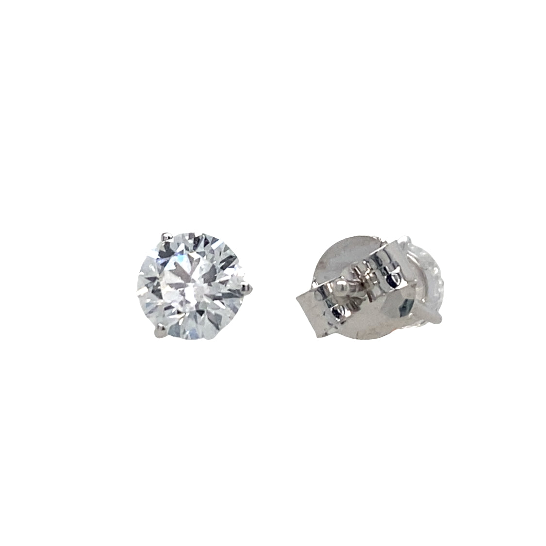 Lab Grown 1ct Studs in White Gold