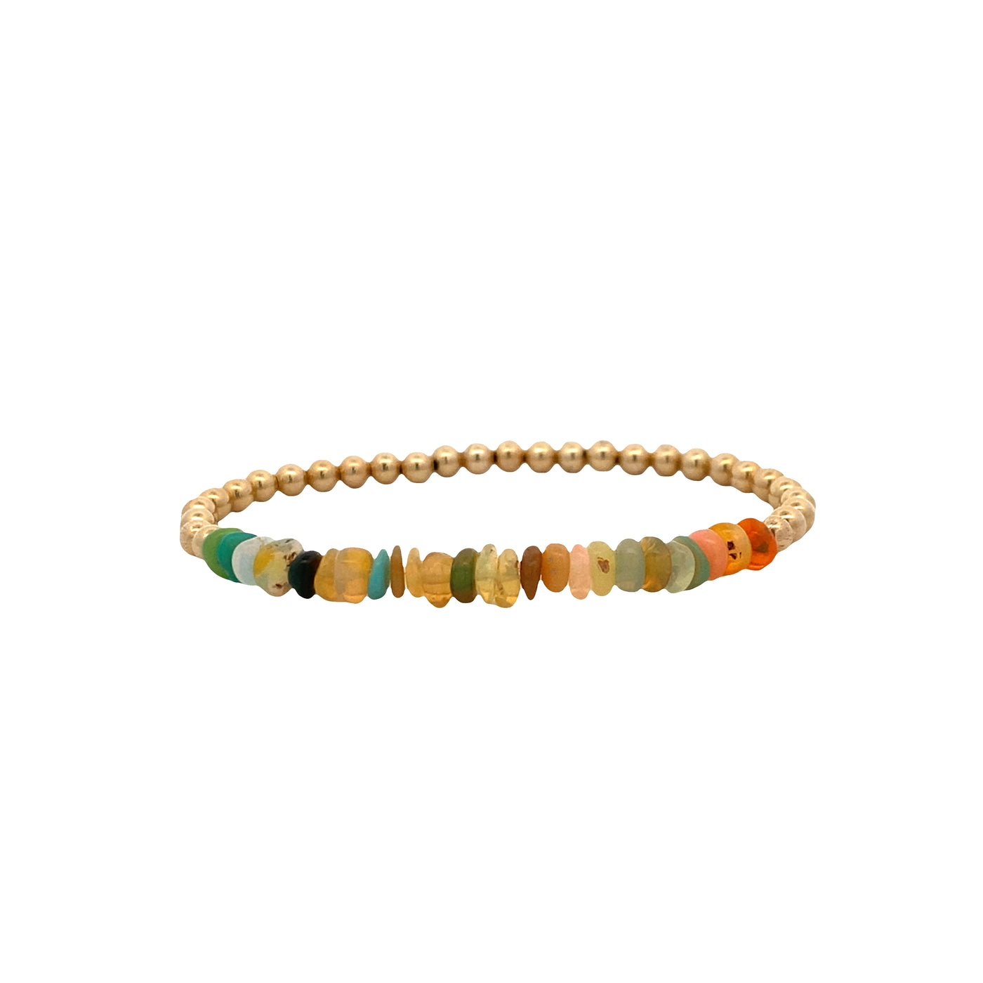 3mm Stretch Child's Bracelet in Sterling Silver with Yellow Gold Plating
