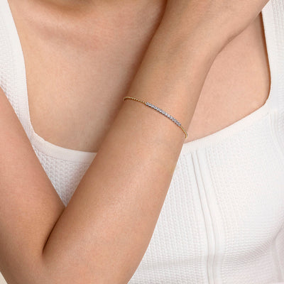Diamond Bar Bracelet in Two-Tone Gold by Gabriel & Co.