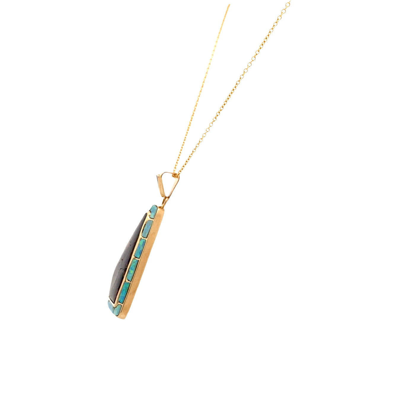 ESTATE David Freeland Jr. Opal/Boulder Opal Pendant in Yellow Gold