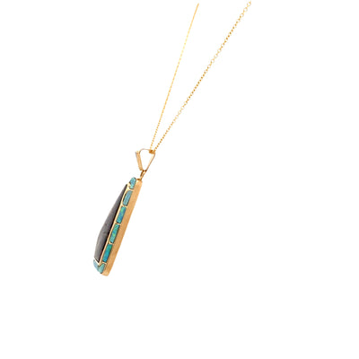 ESTATE David Freeland Jr. Opal/Boulder Opal Pendant in Yellow Gold