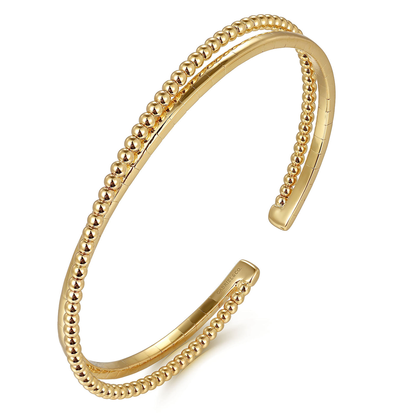 Bujukan Beaded Bangle in Yellow Gold by Gabriel & Co.
