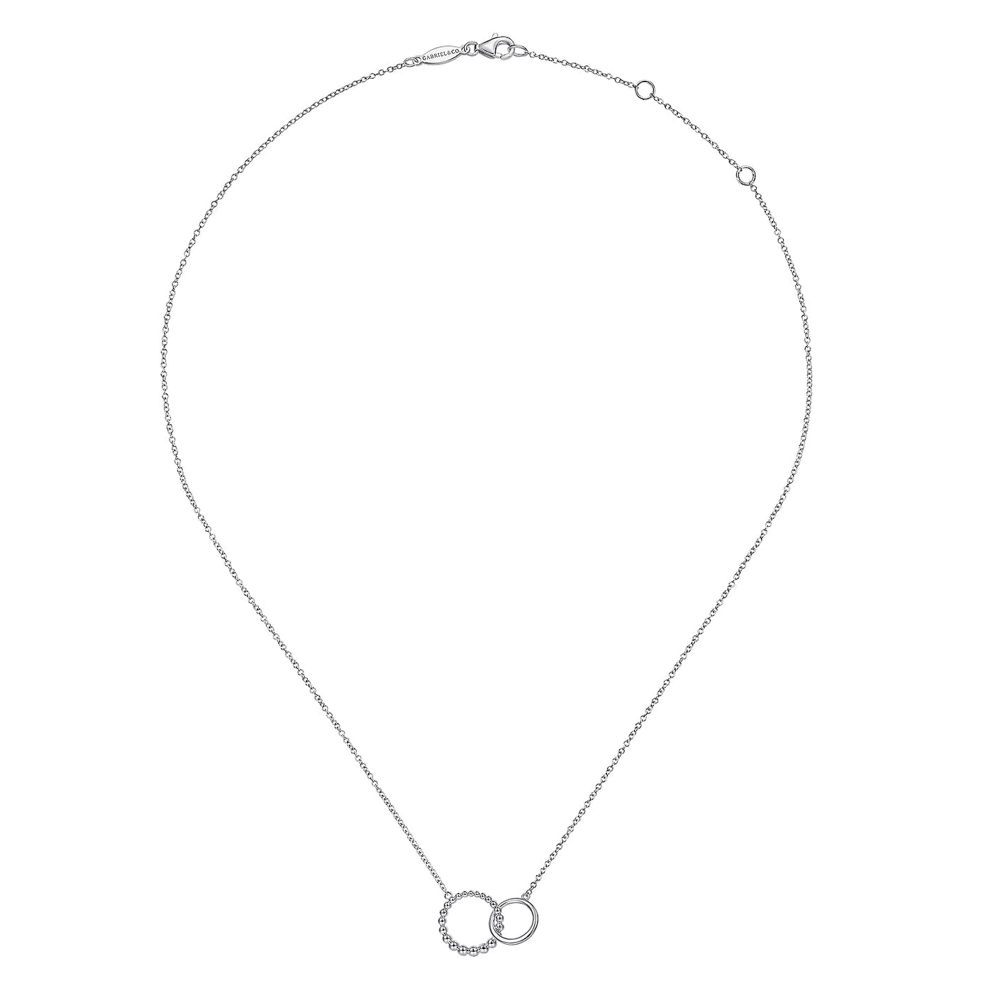 Double Circle Necklace in Silver by Gabriel & Co.