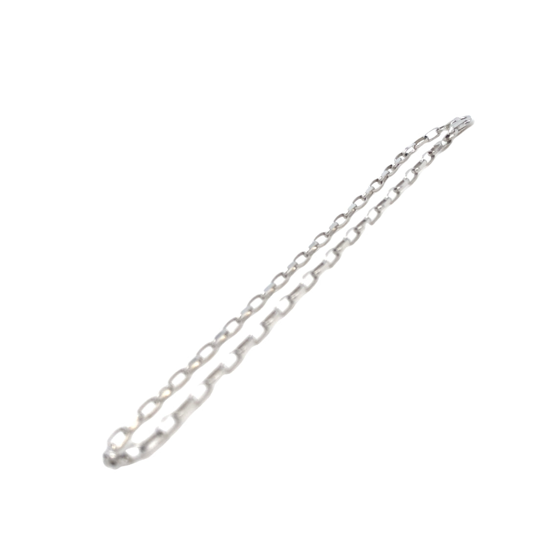 8.25" Chain Link Ankle Bracelet in White Gold