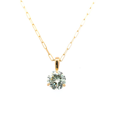 Diamond Solitaire Pendant in Yellow Gold by B&C