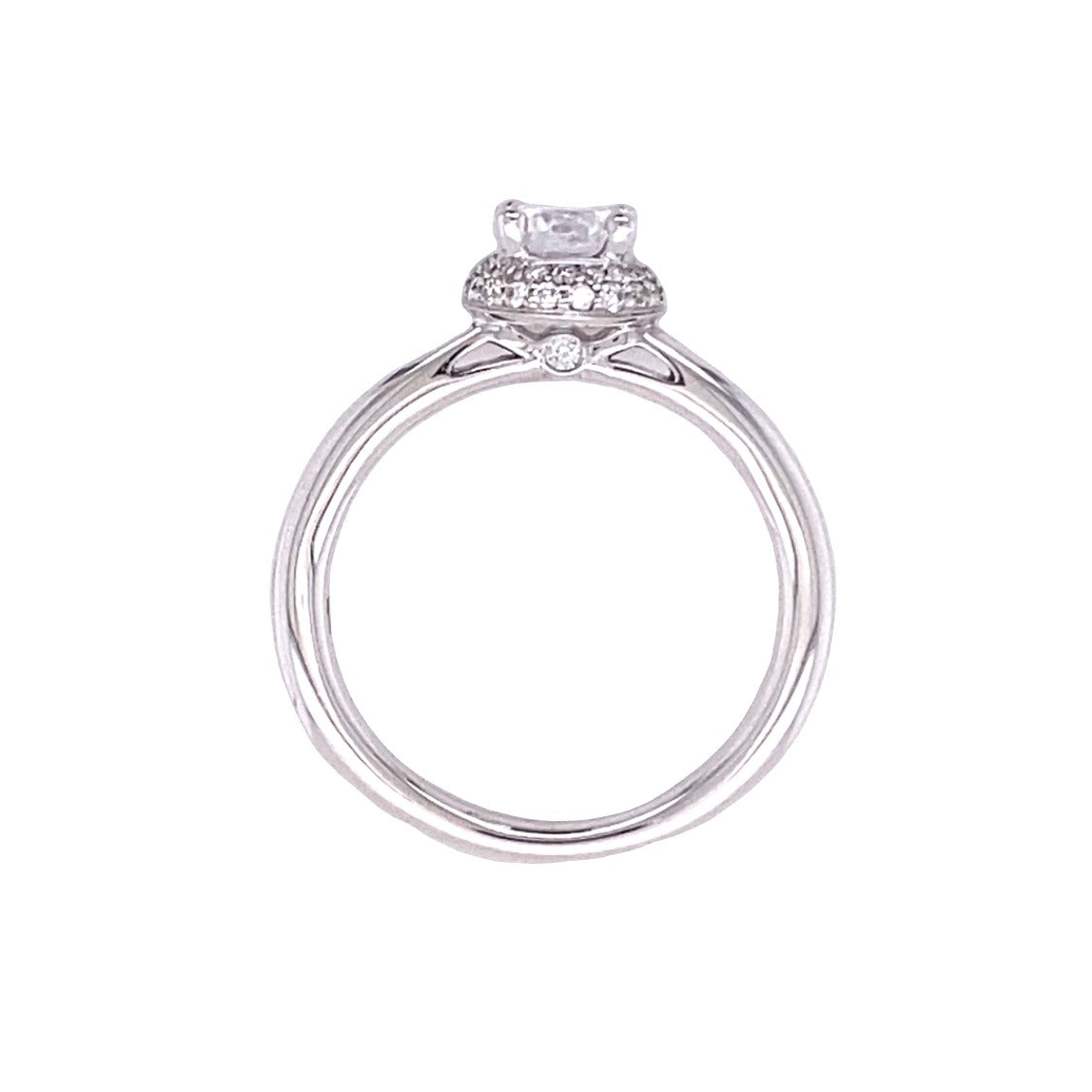 Round Diamond Halo Engagement Ring in White Gold