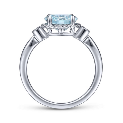 Gabriel & Co. 14 Karat White Gold Aquamarine Ring LR51435W45AQ