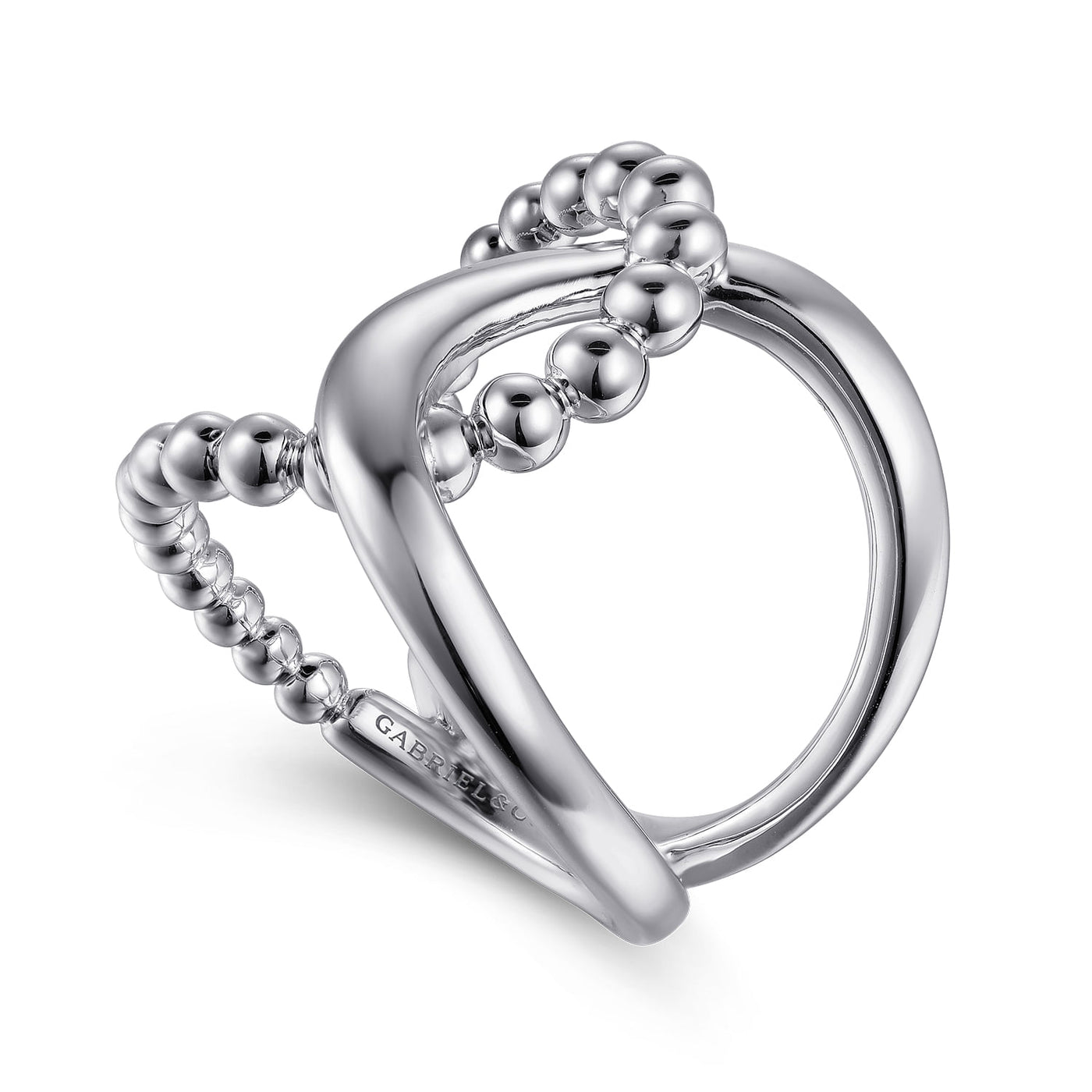 Interlocking Bujukan Ring in Silver by Gabriel & Co.