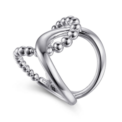 Interlocking Bujukan Ring in Silver by Gabriel & Co.