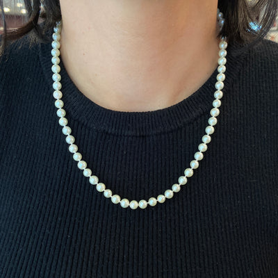 ESTATE 19" Strand Cultured Pearls in Yellow Gold
