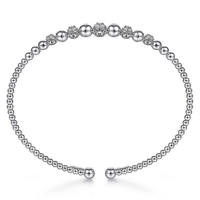 Five Diamond Cluster Bujukan Bangle in White Gold by Gabriel & Co.