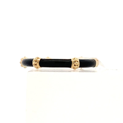 Black Enamel Ring in Yellow Gold by Gabriel & Co.