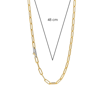 Fancy Link Necklace in Silver and  Gold Plating  by Ti Sento Milano