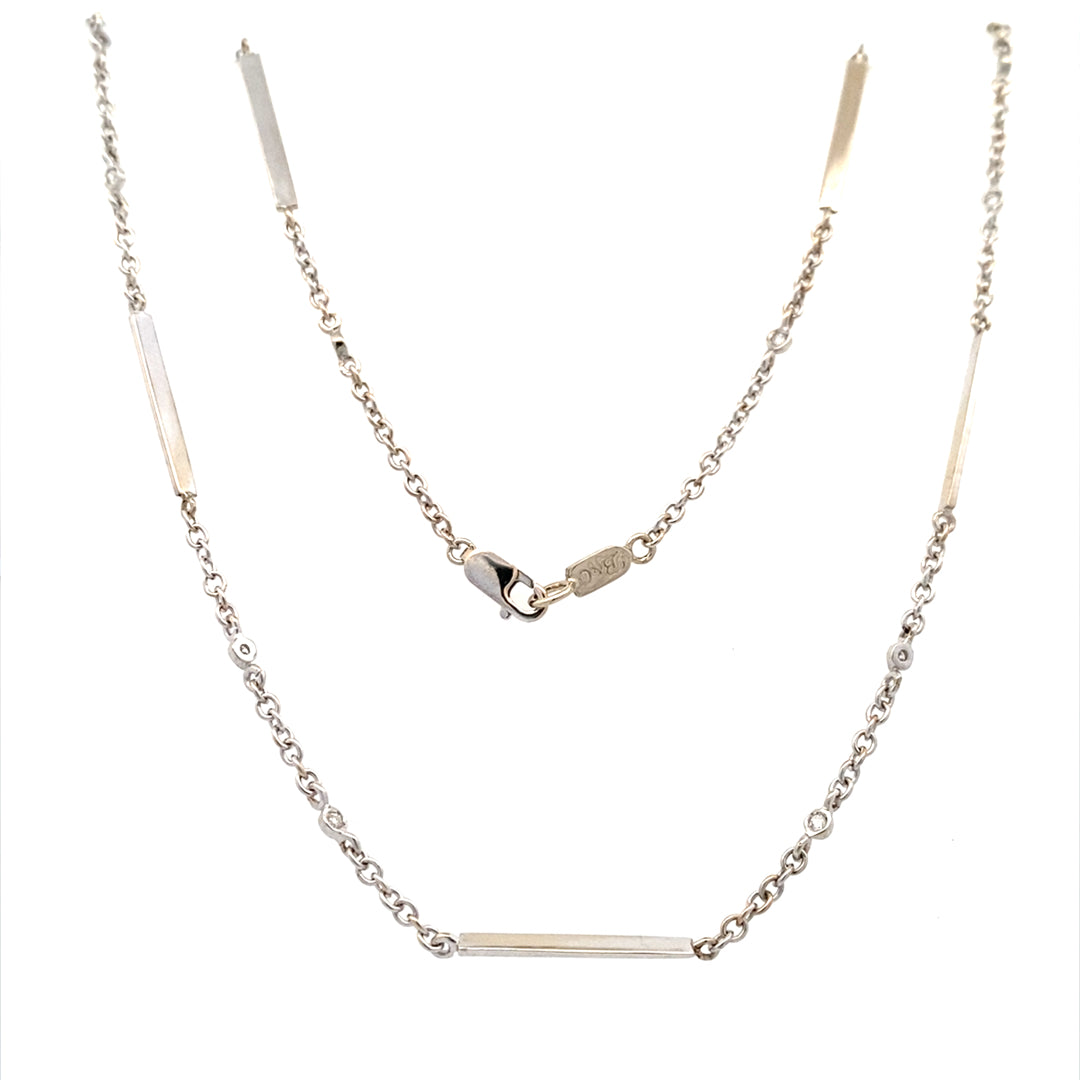Beeghly & Co. 18 Karat Bar and Diamond Station Necklaces
