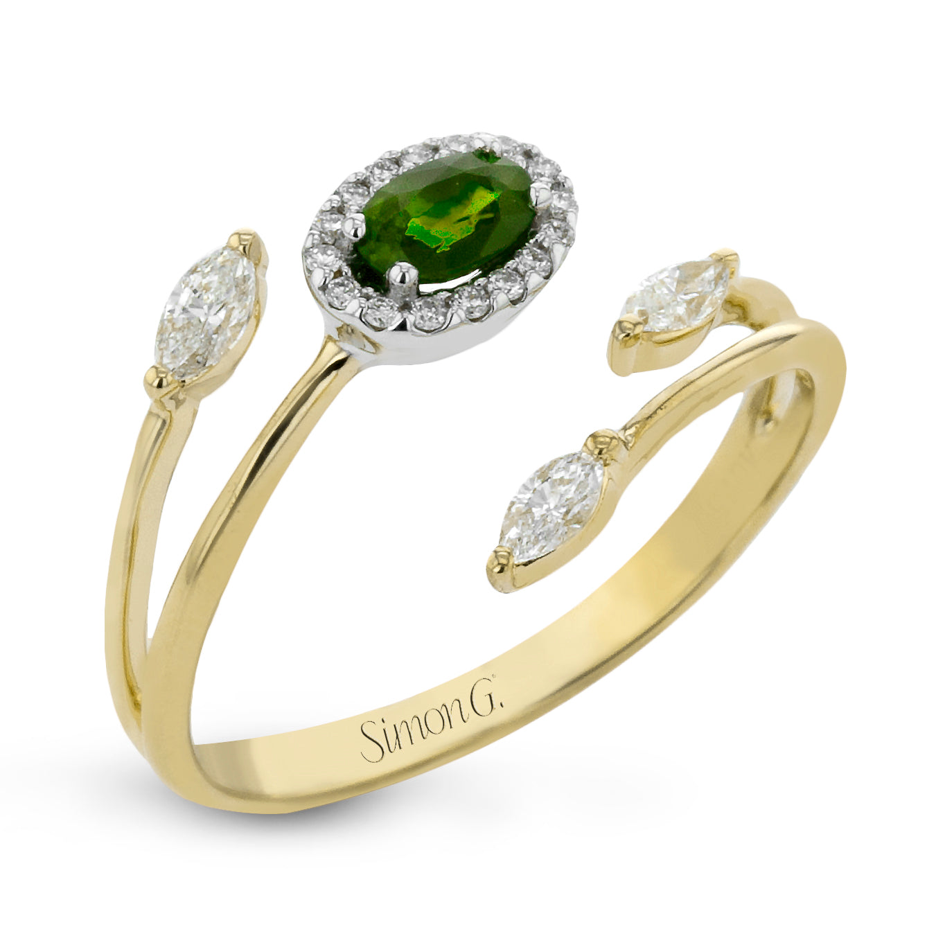 Simon G Jewelry 18 Karat Yellow Gold Round Diamonds Twist Style LR2265-Y-728219