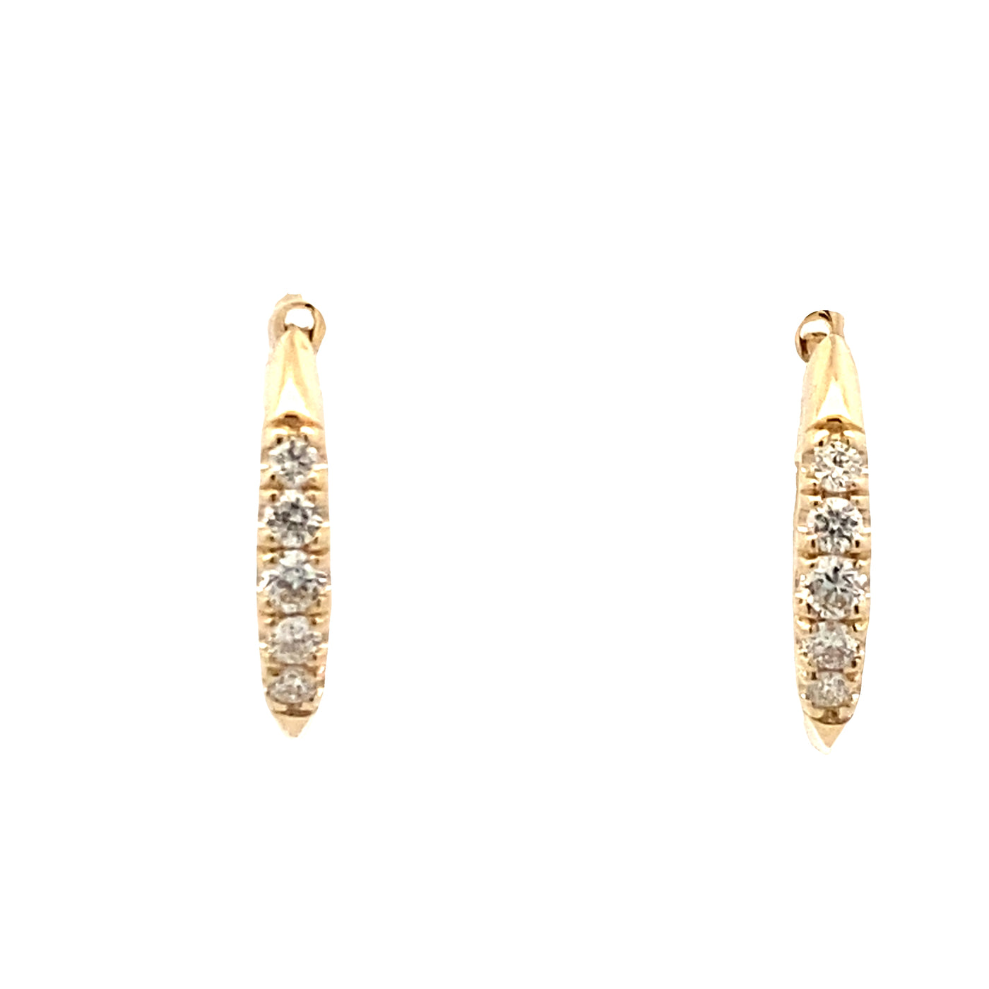 Diamond Huggie Hoops in Yellow Gold by Gabriel & Co.